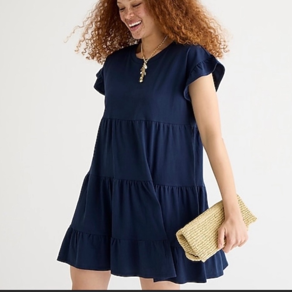 Tiered Dress In Broken-In Jersey - Gem